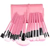 24 stks Foundation Make-up borstels set hout kit met PU tas verpakking in 6 kleuren DHL gratis verzending