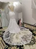 2021 Incredibile Abiti da sposa a sirena Cappella treno Pizzo Sweetheart Buco della serratura Abito da sposa senza schienale Abiti da donna Plus Size Abiti da sposa