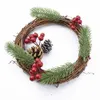 10cm-35cm籐製のリング安い造花ガーランドドライフラワーフレーム家のクリスマスの装飾diy花輪花輪＃1 Q0812