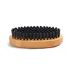 MOQ 100PCS Custom LOGO Bamboo Face Hair Beard Brush with 100% Nylon Eco-friendly Bristle Animal Free Facial Brushes for Men Grooming