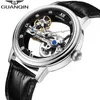 Guanqin New Luminous Watch Tourbillon Skeleton Automatic Men Sport Mechanical Watch ClockMen