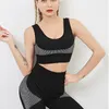 Yoga Outfit Fitnessstudio Kleidung 2 Stück Set Frauen Fitness für Nahtlose Leggings Sportanzüge Lauf BH Trainingsanzug