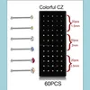 リングスタッドジュエリー60 PCSクリスタルボディピアスガンキット付きL字型スタッドセットフェイクステンレススチールニードルフープパックジュエル