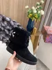 2021 Designant Women Snowdrop Płaskie Botki Lady Fashion Snow Boot Wodoodporna zima Ciepła Wool Leather Sneakers Rozmiar 5-11