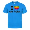 Estate da uomo I LOVE GAY PORN T-shirt da uomo O-Collo Moda stampata Hip-Hop Tee Camisetas Abbigliamento Casual Top 210629