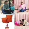 Kudde/dekorativ kudde S Easy-Taking Solid Color Uppblåsbar luftstol Lazy Couch Stol Sofa Bag Outdoor Party Camping Travel Bekväm