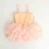 Girls Summer Dress Feather Sequins Flower Girl Ballet Children Princess Party Kid Clothes EY001 210610