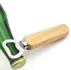 Деревянная ручка пивная бутылка открывалка из нержавеющей стали реальная древесина-сильная кухня инструмент деревянный ручной бутылку-открывалка SN2949