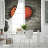 Cortina cortinas basquetebol tijolo parede crack quarto crianças cortinas modernas decoração casa sala de estar