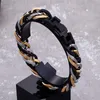 Link łańcuch wysokiej jakości modny Bizantyjskie bransoletki ze stali nierdzewnej mężczyźni złota czarna kolor kubańska biżuteria chian