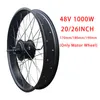 Elektrische fiets 48v 1000w 20 "26" EBIKE Motor Kit HUB Wiel Achterfiets Conversie BICICICLETA ELECTRICA