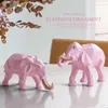 Elephant statyett 2 / set harts för hemmakontor el dekoration bords djur modern hantverk Indien vit elefant staty inredning 210.811