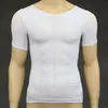 Mäns kroppsformar herrar under tröja t skjortor korta ärm toppar män sport fitnessformning bälte bantskjorta