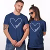 Men's T Shirts Men's T-Shirts Men Couples Lover Shirt Valentine's Day Love Letter Print Tops Short Sleeves Casual Slim Fit Top