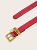 Ceinture en cuir pu pour femmes, nouvelle mode, sangle féminine, grande boucle à aiguille, couleur noir, rouge, marron, gris