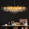 Nordic Luxury Crystal Led Chandelier Loft Villa Stor Luster Tak Ljoner för vardagsrum Hotell Hem Lampa Inomhusbelysning