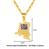 Pendant Necklaces QIAMNI Hip Hop Africa Democratic Republic Of The Congo Map DRC Necklace Chain Ethnic Jewelry For Women Men Homet237j