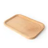 Dishes Plates Wooden Plate Dish Square Fruits Platter Dessert Biscuits Plate Tea Server Tray Wood Cup Holder Bowl Pad Tableware Mat