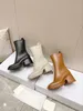 PVC Low Heel Women's Rain Boots Classic Fashion Designer Style Side Zipper för enkel på och av