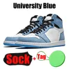 Mens 1 High Og 1s basketskor Jumpman förlorade och hittade Skyline Men Sneakers University Blue SE Space Jam Patent Bred Gorge Green Da J6RL#