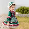 Niños España vestido infantil retro bordado vestidos bebé niña navidad lolita vestidos reales niñas cumpleaños bautismo vestidos 210615