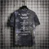 Men's T-shirt 100% Cotton Summer Plus-size M-5XL Tie-dye Front Rear Printed Fashion Casual T-shirts Male 210707