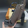 최고 품질의 사랑 여성 부츠 Chunky Heel Martin Laureate 부츠 블랙 화이트 옐로우 부츠 사이즈 UK3.5-UK9.5 Martin Women Boot