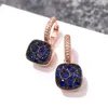 Romantic Sparkling Jewelry 18k Gold Charm Plated Pave White Sapphire Diamond Gemstones Promise Star Dangle Earring For Lover With Pochette Bijoux Wholesale