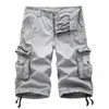 Cargo Shorts Hommes Summer Army Militaire Tactique Homme Casual Solide Multi-Poche Mâle Plus Taille 210629