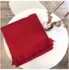 Wholesa-brand Winter Scarf High Quality Wool Silk Women and Men Two Side Black Red