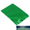 100 Pz/lotto Verde Lucido Stand Up Bag Foglio di Alluminio Autosigillante Strappo Notch Doypack Riutilizzabile Cibo Caramelle Snack Pacchetto di Immagazzinaggio