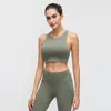 L-107 Yoga Sports Bra High-Neck Triangle Hollow Beautiful Back Gathered Shockproof Tops Sexy Underwear Fitness Dancing Tank Top Wo311n