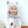 Cappello da bambino Sciarpa Set Love Jacquard Bambino Berretto a maglia Autunno Inverno Cappello Ragazze Cappelli Abbigliamento per bambini