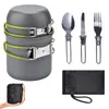 Unlalight Camping Cookware Посуда Утюг Открытый Посуда Набор Пешие прогулки Pictic Backpacking Cost Pan 1- 2Persons