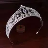 Shining Silver Color Crowns Women Prom Vintage Handgjorda Heeppeice Tillbehör Bröllop Bröllop Hår Smycken Kristall Alloy Tiara