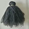 Afro Kinky Curly Human Hair Bundles 4B Brasiliansk väv naturlig färg 2 bitar dubbel inslag remy hårförlängningar