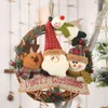 Noel Dekorasyon Ev Noel Rattan Açık Garland Dekorasyon Santa Kardan Adam Asma Yüzük Kolye Pencere Kapı Navidad 211104