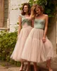 Skromny Sexy Ice Blue Mint Green Tani Linia Druhna Dresses One Ramię Klejnot Neck Tulle Satin Maid of Honor Dress Wedding Party Dress