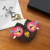 Mignon Hibou Porte-clés Designer Animal Fourrure Poussin Voiture Porte-clés Chaîne Charms En Cuir Pièces De Monnaie Cartes Porte-clés Porte-Monnaie Poche À Glissière Sac Pendentif Sans Boîte