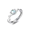 Sole Memory Moonstone Antlers Par Cute 925 Sterling Silver Female Resizable Opening Rings SRI597 Q07086141033