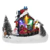 Juldekorationer 1pc Mini Lysous House Landskap Decor Micro Resin