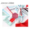 Jocoo Jolee Sexy tiefer V-Ausschnitt Frauen bunt gestreifte Bluse Schnürdesign Neun Viertelärmel Sommerkleidung 210619