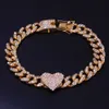 StoneFans cubain lien coeur cheville gros pour les femmes en gros Bracelets chaîne cristal Miami Hiphop mode bracelets de cheville bijoux 2021