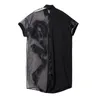 Summer Woman Black Midi Mesh & Chiffon Shirt Dress Plus Size Ruffle Embroidery Sequined Lady Sheer Voile Party Dresses Robe