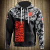 2021 Cleveland Mäns Cool Fotboll Sportkläder Splash Bläckfärg Röd Hjälm Tryck Browns 3D Zipper Hoodies