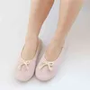 Womens Cosy Slipper Lichtgewicht Huis Schoenen Katoen Knit Ballerina Slippers met Indoor Anti-Skid Rubber Sole 211110