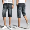 Casual Slim Fit Shorts For Men Demin Jogger Streetwear Style Male Clothes Short Pants Biker Knee Length Luxury Hip Hop Jeans CQY 210714