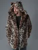 Casaco de pele de leopardo Men's Inverno Quente Imitação de Imitação Leopard Sable Casaco Men's Wear 211213