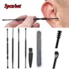 Outils à sourcils Pochoirs 5pcs / Set Ear Ear Cueillettes Cueillettes en acier inoxydable Coussin d'oreille Coussinette Couverte Picker Soins de haute qualité Outil propre