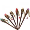 Epecket DHL Retro outfit hairpin, women's step-shaking tassel chicken wing wooden hairpin DAFZ009 Hair Jewelry Hairpins